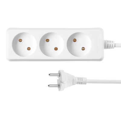 Удлинитель сетевой 2E 3хТип C, 2х1мм кв, 10A, 1.8м, белый 2E-U03M1.8