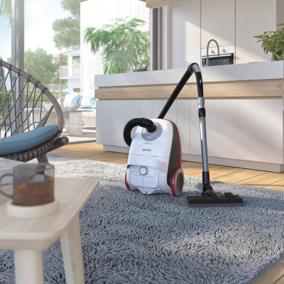 Пылесос Gorenje мешковый, 700Вт, 3л, HEPA, щетка Xpand Zone, телескоп, красный (VCEA21GPLW)