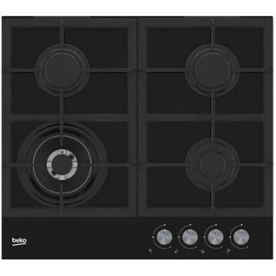 Варильна поверхня Beko газова, 60см, чавун, чорний (HILW64225S)