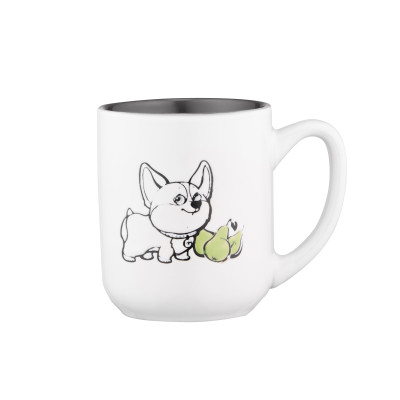 Чашка ARDESTO Corgi, 380мл, кераміка, біло-сірий