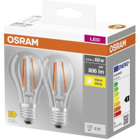 Osram Набір ламп 2шт LED E27 6.5Вт 2700К 806Лм A60 Osram Набір ламп 2шт LED E27 6.5Вт 2700К 806Лм A60