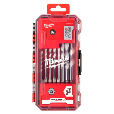 Набір свердел Milwaukee ShW HEX, універсальний, 3-10мм, кейс, 8шт Набір свердел Milwaukee ShW HEX, універсальний, 3-10мм, кейс, 8шт