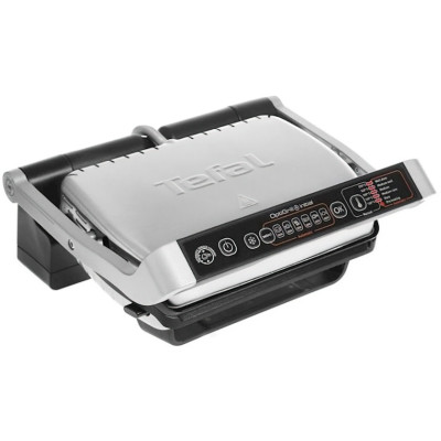 Гриль Tefal прижимной OptiGrill+ Initial 2000Вт, темп. режимов-5, съемные пластины, металл