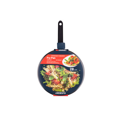 ARDESTO Сковорода Gemini Gourmet Aosta з кришкою, 28 см, чорний, алюминий ARDESTO Сковорода Gemini Gourmet Aosta з кришкою, 28 см, чорний, алюминий