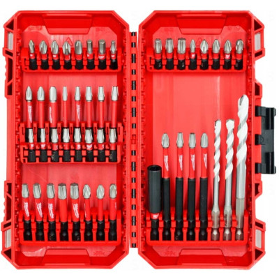 Набір біт і свердл Milwaukee Shockwave, сталь, кейс, 48шт