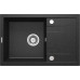 Мийка кухонна Deante Corio, граніт, прямокутник, з крилом, 670х440х175мм, чаша - 1, накладна, графіт