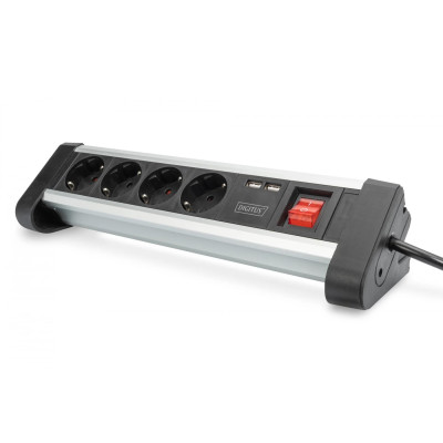 Блок розеток DIGITUS Office, 4xSchuko 16A, 2xUSB 2A, вимикач, 1.5м, вилка Schuko Блок розеток DIGITUS Office, 4xSchuko 16A, 2xUSB 2A, вимикач, 1.5м, вилка Schuko
