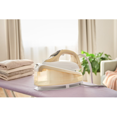 Праска-парогенератор Sencor, 2400Вт, 1500мл, паровий удар -395гр, постійна пара - 130гр, Anti-calc, керам. підошва, біло-золотий Праска-парогенератор Sencor, 2400Вт, 1500мл, паровий удар -395гр, постійна пара - 130гр, Anti-calc, керам. підошва, біло-золотий