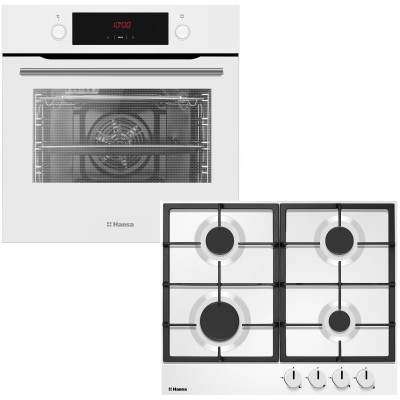 Комплект Hansa (духовка електрична + емальована газова поверхня), білий