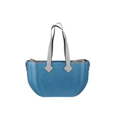 Сумка Nuvita MyMia ручки шкіра, килимок, ремені для коляски, синьо-сірий