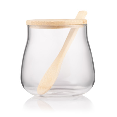 Банка для зберігання ARDESTO Midori Sugar 500мл, скло, бамбук, прозорий