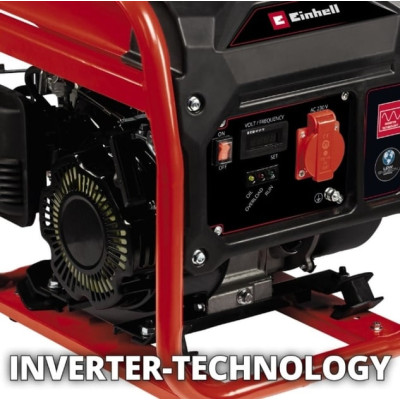 Генератор бензиновый инверторный Einhell TC-IG 1100, 1100Вт, 3600об/мин, 1х230В(1 фаза), 4.35А, бак 6.5л, 95дБ, ручной старт, 20.6кг