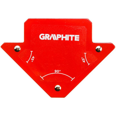 Кутник зварювальний GRAPHITE 56H901 магнітний 82x120x13мм макс.вантажопідйомність кут 45/90° 11.4кг