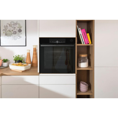 Gorenje Духова шафа електрична, 77л, A+, пара, дисплей, 300 °C, Wi-Fi, чорний