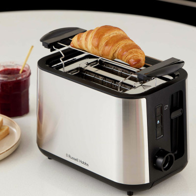 Тостер Russell Hobbs Heaton, нержав., підігрів,разморозка, чорний+нерж