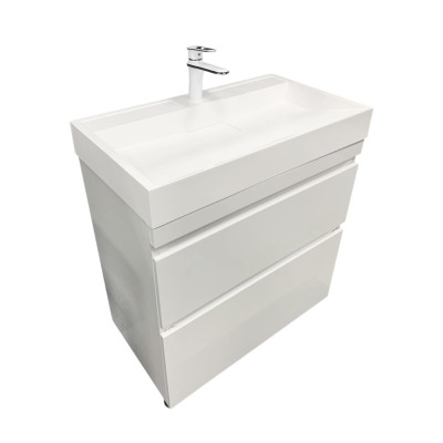 Раковина, умивальник Adamant VISION, штучний камінь, прямокут., з отвором для змішувача, без переливу, 800х455х110мм, накладний, білий