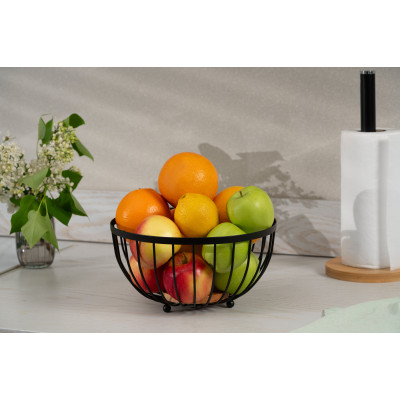 Кошик ARDESTO Midori 25х25х13см, метал, дерево, чорний