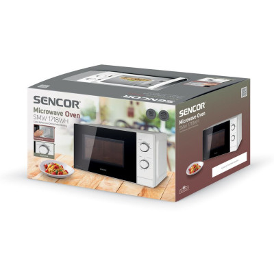 Мікрохвильова піч Sencor, 20л, мех.керув., 700Вт, білий (SMW1718WH)