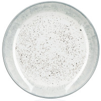 ARDESTO Тарілка десертна Siena, 19см, порцеляна, біло-сірий