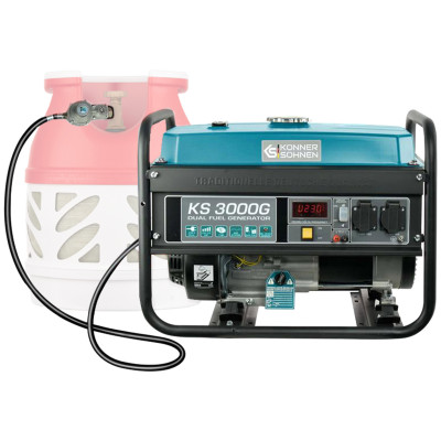 Генератор газобензиновий Konner&Sohnen KS 3000G LPG, 230В, 3.0кВт, ручний стартер, 45.4кг Генератор газобензиновий Konner&Sohnen KS 3000G LPG, 230В, 3.0кВт, ручний стартер, 45.4кг