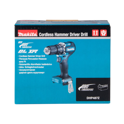 Шурупокрут-дриль акумуляторний Makita DHP487Z 18В 25·40Нм 0-500·0-1700об/хв 1.4кг без АКБ та ЗП
