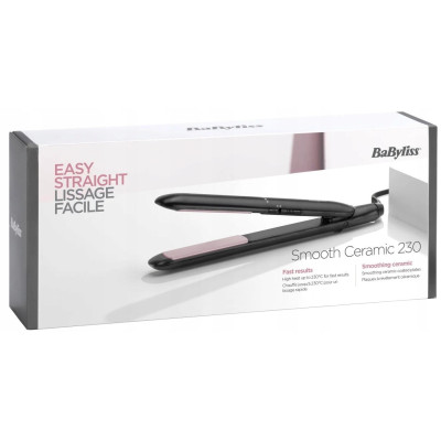 Випрямляч Babyliss Smooth Ceramic 230, 41Вт, темп.режимів-2, 200 - 230С, кераміка, чорний