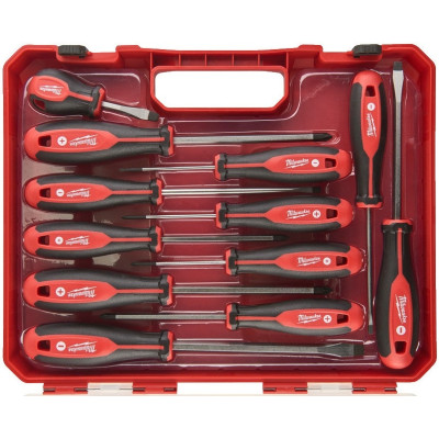 Викрутки Milwaukee магнітні, SL,PH,PZ, кейс, набір 12шт Викрутки Milwaukee магнітні, SL,PH,PZ, кейс, набір 12шт