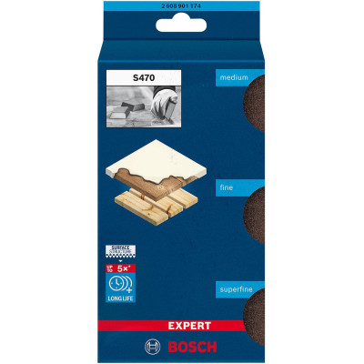 Губки шліфувальні Bosch Professional EXPERT S470 Combi 69х97х26мм M F SF 3шт