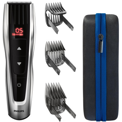 Машинка для стриження  Philips Series 9000, акум., роторний мотор, насадок-3, кейс, сталь, чорно-сірий