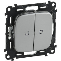 Перемикач 2-клавішний з підсвіткою Legrand Valena ALLURE, 10АХ, 250V, алюміній