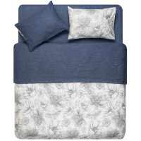 КПБ 1,5сп ARDESTO Gloria, підковдра 160х220см, простирадло 160х220см, наволочки (2) 50х70см, 100% бавовна, сатин, півонії, синій