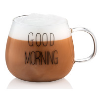 ARDESTO Набір чашок з ручками Good Morning, 430мл, 2шт, боросилікатне скло, прозорий ARDESTO Набір чашок з ручками Good Morning, 430мл, 2шт, боросилікатне скло, прозорий