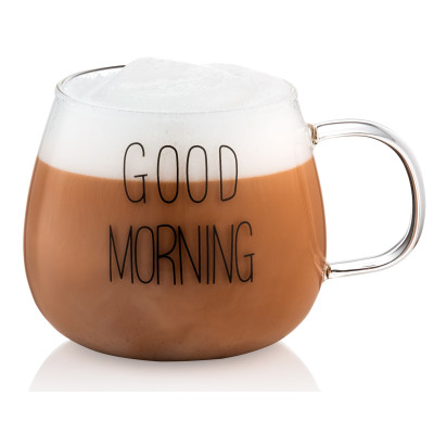 ARDESTO Набір чашок з ручками Good Morning, 430мл, 2шт, боросилікатне скло, прозорий ARDESTO Набір чашок з ручками Good Morning, 430мл, 2шт, боросилікатне скло, прозорий