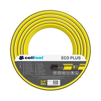 Шланг садовый Cellfast ECO PLUS 3/4" 20м, 3 слоя, до 20 Бар, -10...+50°C (12-170) Шланг садовый Cellfast ECO PLUS 3/4" 20м, 3 слоя, до 20 Бар, -10...+50°C (12-170)