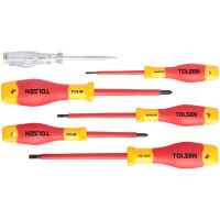 Викрутки Tolsen Premium, діелектричні, для робіт під напругою 1000В, набір 6шт Викрутки Tolsen Premium, діелектричні, для робіт під напругою 1000В, набір 6шт