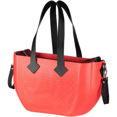 Сумка Nuvita MyMia ручки шкіра, килимок, ремені для коляски, червоно-чорний