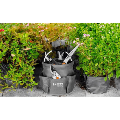Сумка садова Neo Tools 28x28x27см, до 15кг, 6 кишень оксфорд190г/м2, сірий