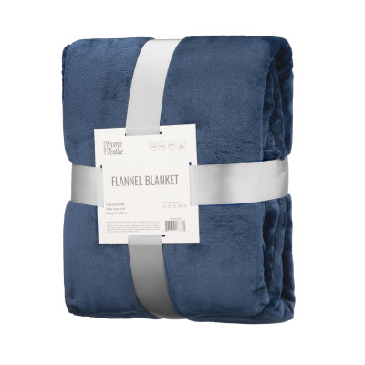 Плед ARDESTO Flannel 200х220см, 100% поліестер, синій темний
