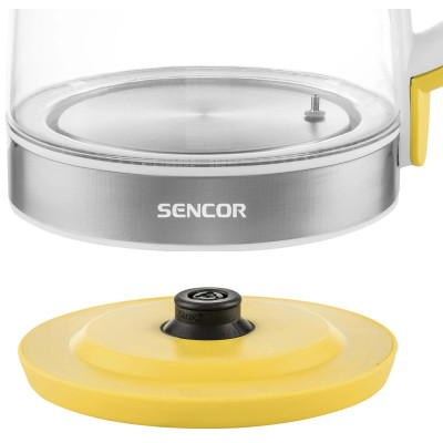 Електрочайник Sencor 2л, Strix, скло, 5 темп.реж, жовтий