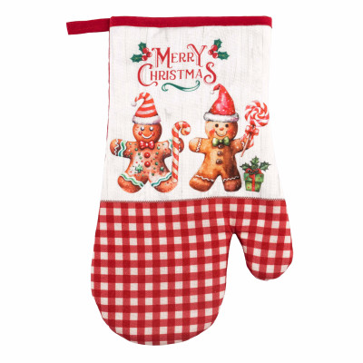Рукавичка ARDESTO Christmas Gingerbread 18х30см, 100% поліестер (верх), 100% бавовна (низ), червоний Рукавичка ARDESTO Christmas Gingerbread 18х30см, 100% поліестер (верх), 100% бавовна (низ), червоний