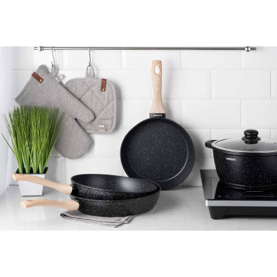 ARDESTO Сковорідка Midori 24 см, чорний мармур, алюміній ARDESTO Сковорідка Midori 24 см, чорний мармур, алюміній