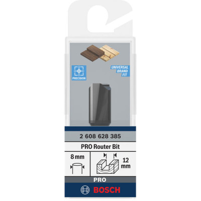 Фреза пазова Bosch Professional з двома лезами Std S8 D12 L20 Фреза пазова Bosch Professional з двома лезами Std S8 D12 L20