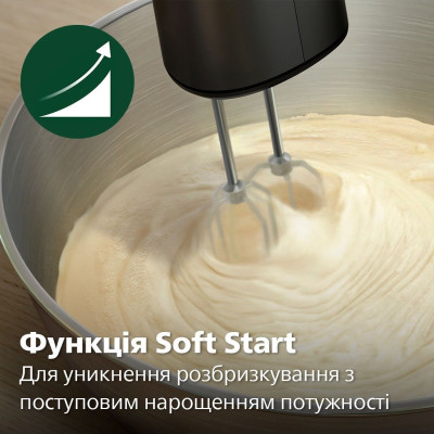 Philips Міксер ручний 5000 series 500Вт, насадки-4, турборежим, чорний