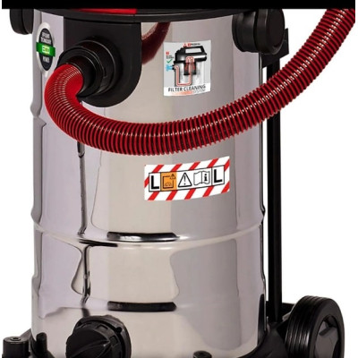 Пылесос профессиональный Einhell TE-VC 2340 SACL, 1500Вт, 225мБар, контейнер 40л, розетка, клас L, 10.1кг (2342470)