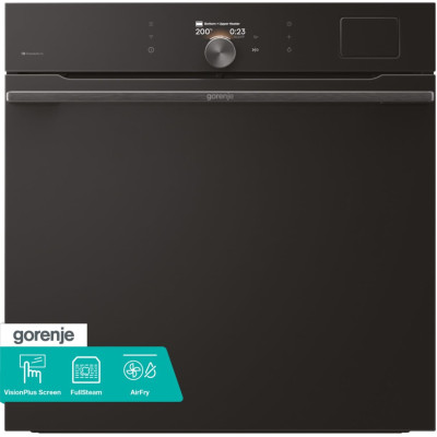 Духова шафа Gorenje електрична, 77л, A+, Wi-Fi, пароварка, дисплей, готув. на різн рівнях, чорний