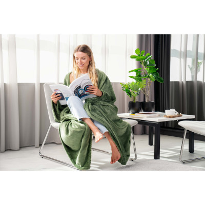 Плед ARDESTO Flannel, 160х200см, 100% поліестер, зелений