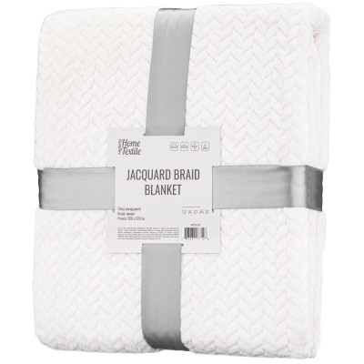 Плед ARDESTO Jacquard Braid 200х220см, 100% поліестер, айворі