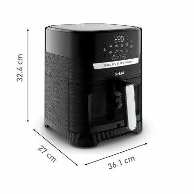 Tefal Мультипіч Easy Fry&Grill Vision Window, 1550Вт, чаша-4.2л, сенсорне керув., 10 програм, з віконцем, пластик, чорний