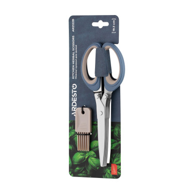 Ножиці кухонні для зелені ARDESTO Gemini, 19.3см, нержавіюча сталь, пластик, сіро-синій