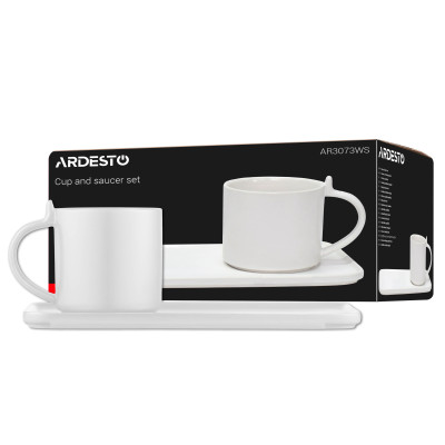 Набір чашка з блюдцем, 250мл, порцеляна, білий